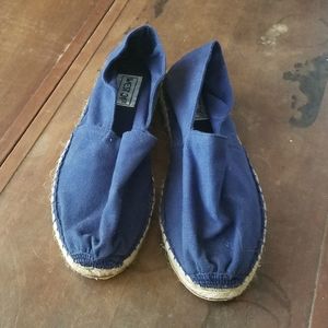 Denim / Dark Blue Flats w/ Twine Trim
